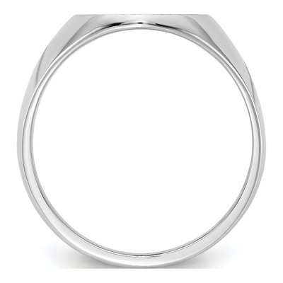 Men's 14K White Gold Oval Signet Ring – view 3