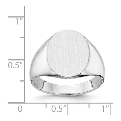 Men's 14K White Gold Oval Signet Ring – view 4
