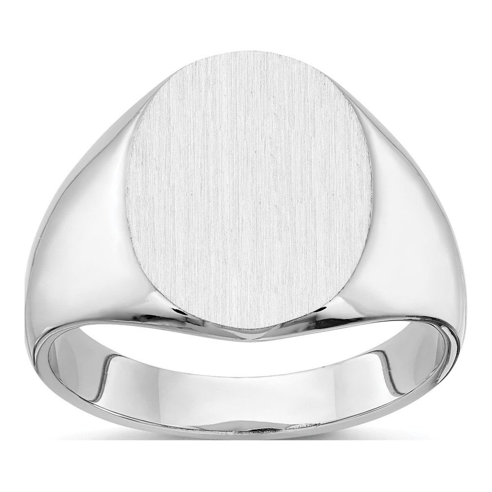 Men's 14K White Gold Oval Signet Ring