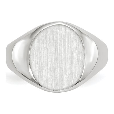 14K White Gold Oval Open Back Signet Ring – view 5