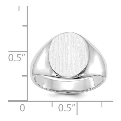 14K White Gold Oval Signet Ring – view 3