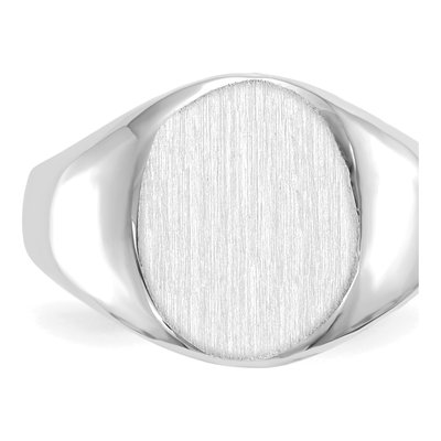 14K White Gold Oval Signet Ring – view 5