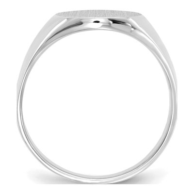 14K White Gold Oval Signet Ring – view 3