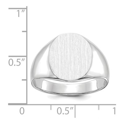 14K White Gold Oval Signet Ring – view 5