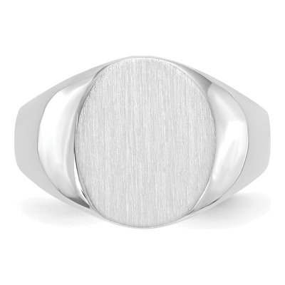 14K White Gold Oval Signet Ring – view 6