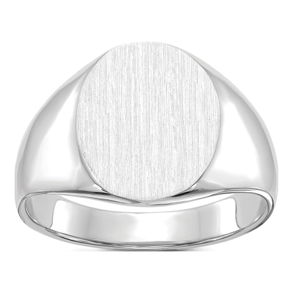 14K White Gold Oval Signet Ring