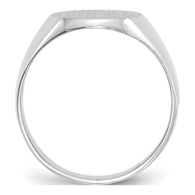 14K White Gold Oval Signet Ring – view 3