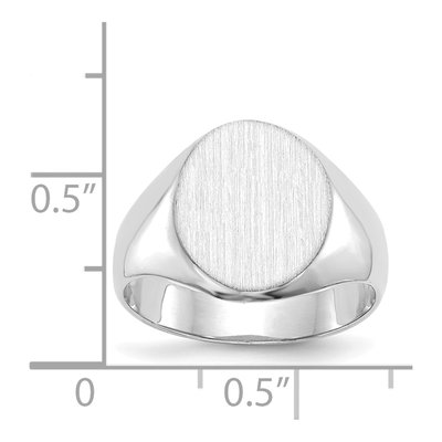 14K White Gold Oval Signet Ring – view 4
