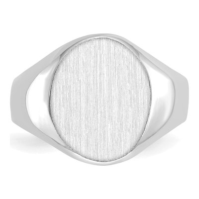 14K White Gold Oval Signet Ring – view 6