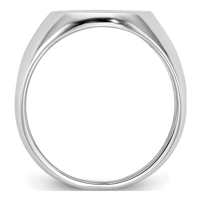 14K White Gold Oval Signet Ring – view 3