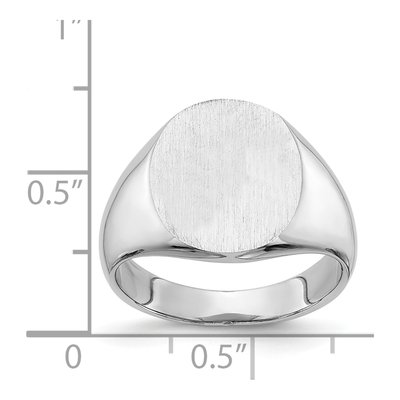 14K White Gold Oval Signet Ring – view 4