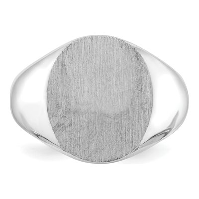 14K White Gold Oval Signet Ring – view 6