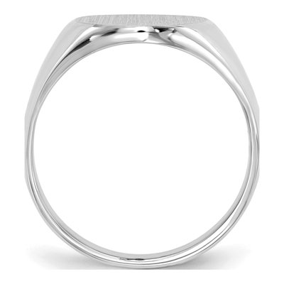 Men's 14K White Gold Oval Signet Ring – view 3