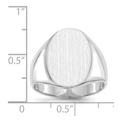 Men's 14K White Gold Oval Signet Ring – view 4
