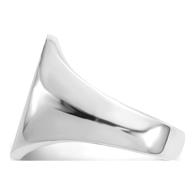 Men's 14K White Gold Oval Signet Ring – view 5