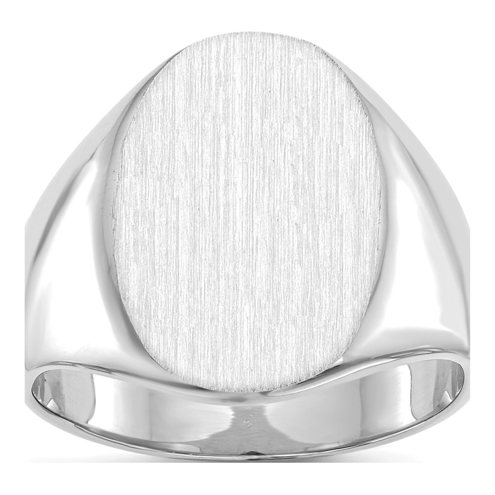 Men's 14K White Gold Oval Signet Ring