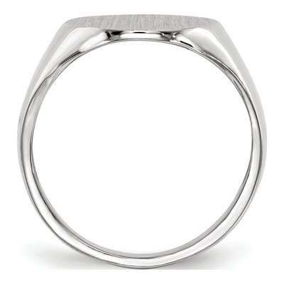 Men's 14K White Gold Oval Signet Ring – view 3