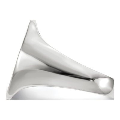 Men's 14K White Gold Oval Signet Ring – view 4