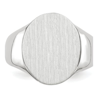 Men's 14K White Gold Oval Signet Ring – view 5