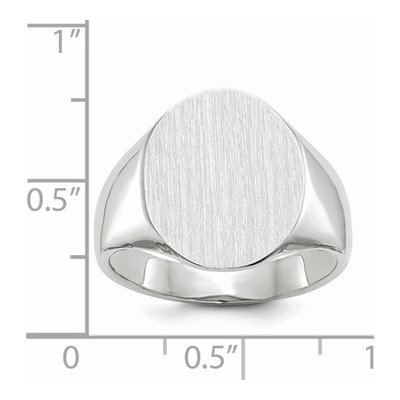 Men's 14K White Gold Oval Signet Ring – view 6