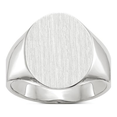 Men's 14K White Gold Oval Signet Ring