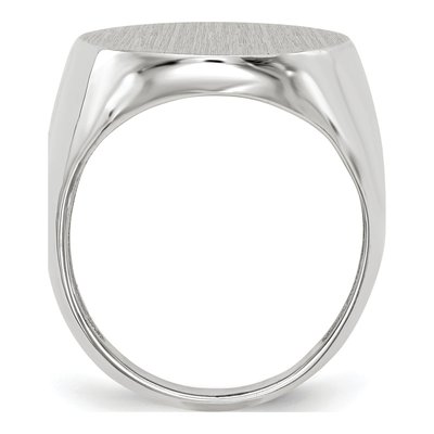 Men's 14K White Gold Oval Signet Ring – view 3