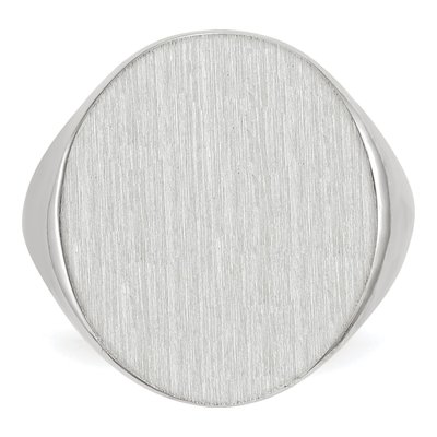 Men's 14K White Gold Oval Signet Ring – view 5