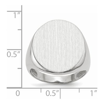 Men's 14K White Gold Oval Signet Ring – view 6