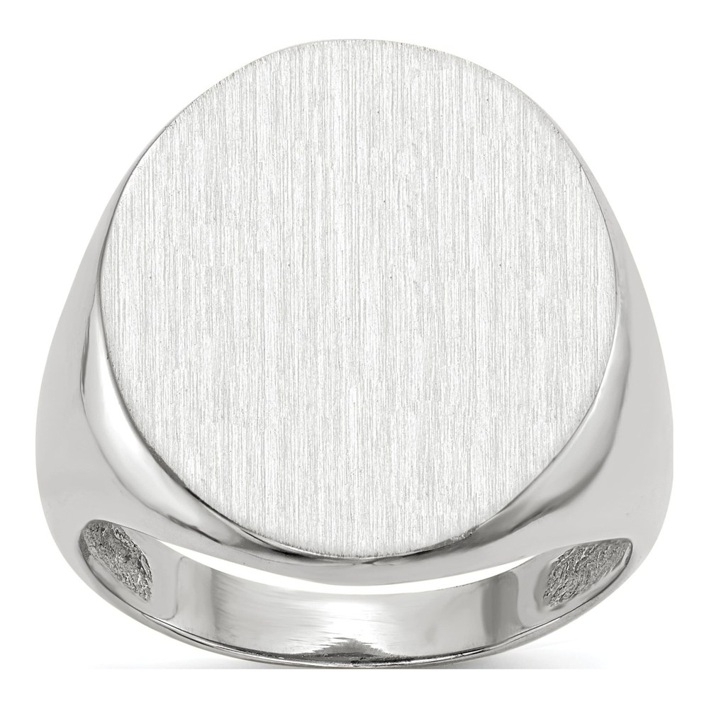 Men's 14K White Gold Oval Signet Ring