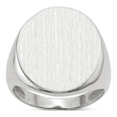 Men's 14K White Gold Oval Signet Ring