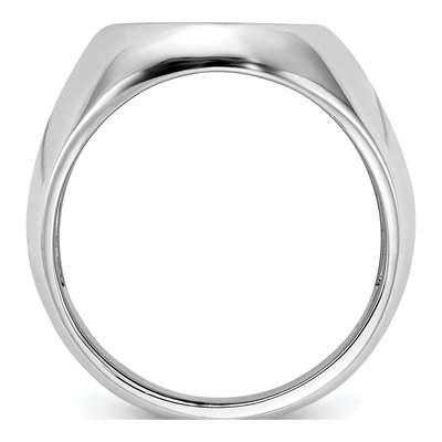 Men's 14K White Gold Oval Signet Ring – view 2