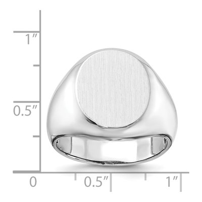Men's 14K White Gold Oval Signet Ring – view 3