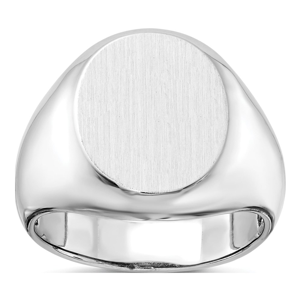 Men's 14K White Gold Oval Signet Ring