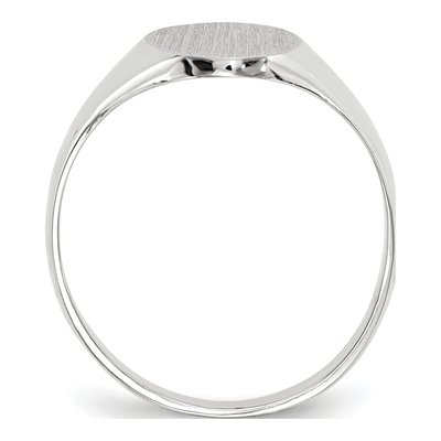 14K White Gold Oval Signet Ring – view 3