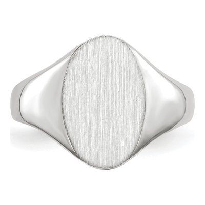 14K White Gold Oval Signet Ring – view 5