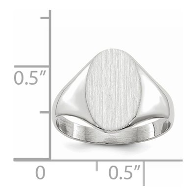 14K White Gold Oval Signet Ring – view 6