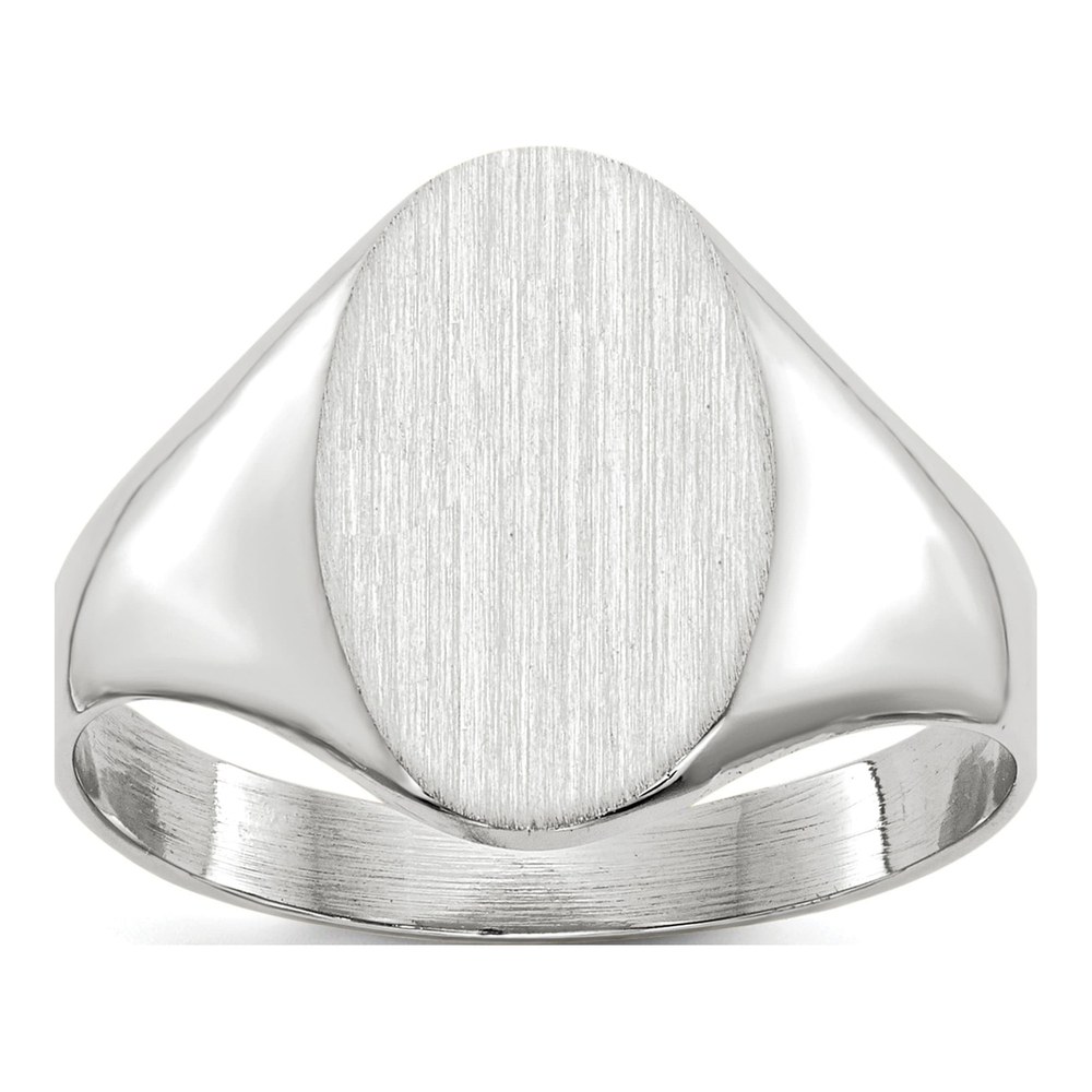 14K White Gold Oval Signet Ring