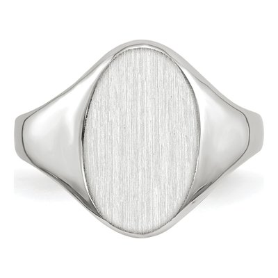 14K White Gold Oval Signet Ring – view 5