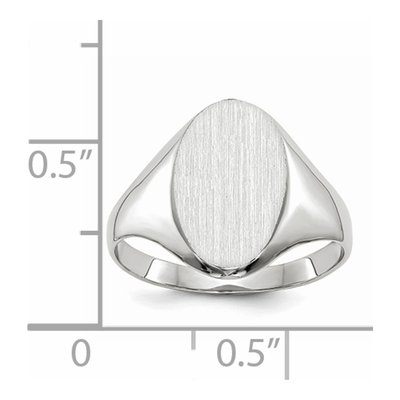 14K White Gold Oval Signet Ring – view 6