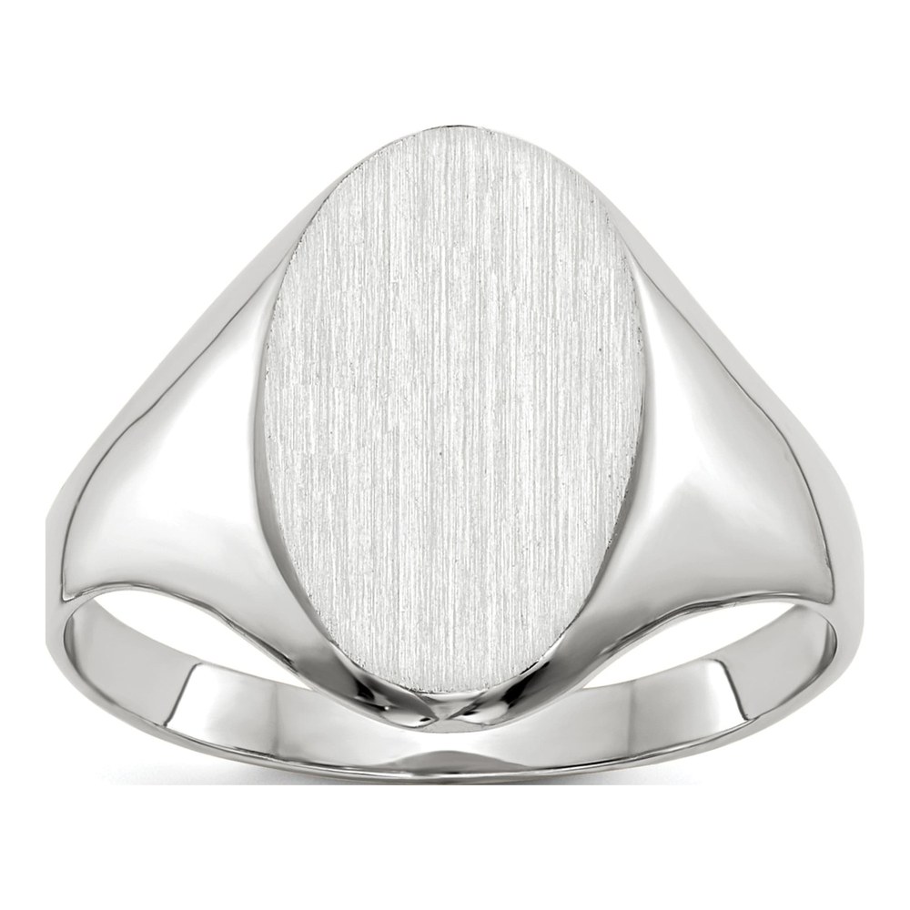14K White Gold Oval Signet Ring