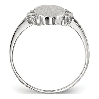 14K White Gold Oval Signet Ring – view 2