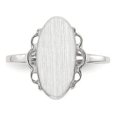 14K White Gold Oval Signet Ring – view 4