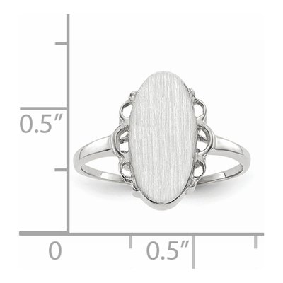 14K White Gold Oval Signet Ring – view 5