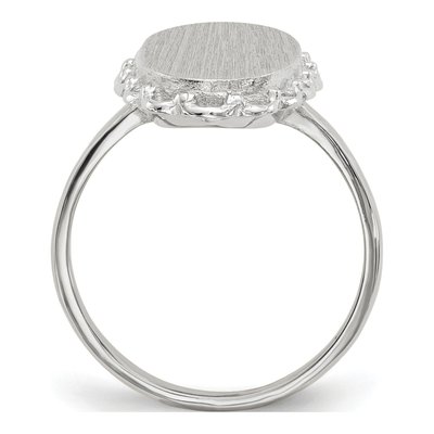 14K White Gold Oval Signet Ring – view 3