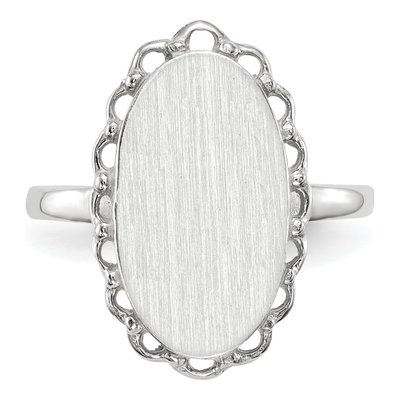 14K White Gold Oval Signet Ring – view 5