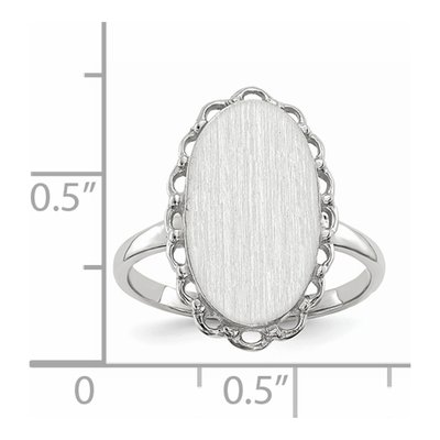14K White Gold Oval Signet Ring – view 6