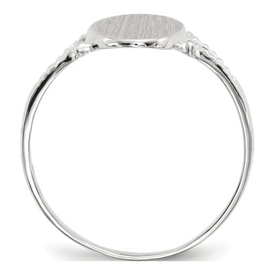 14K White Gold Oval Signet Ring – view 3
