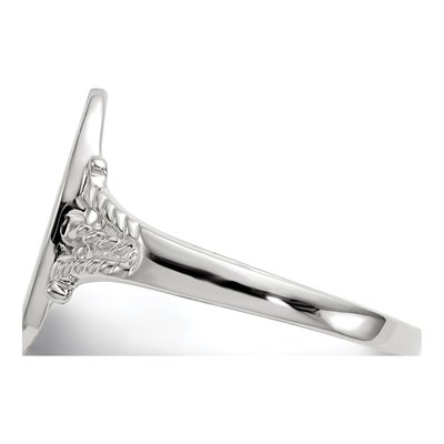 14K White Gold Oval Signet Ring – view 4