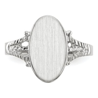 14K White Gold Oval Signet Ring – view 5