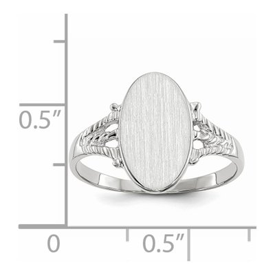 14K White Gold Oval Signet Ring – view 6